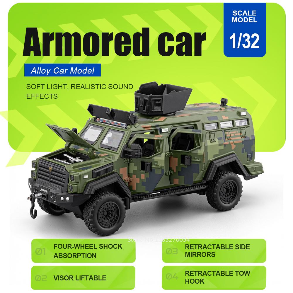 1:32 Sabertooth Alloy Diecast Police Car Model Toys Doors Opened with Sound Light Pull Back Miniature Vehices Boy Birthday Gifts