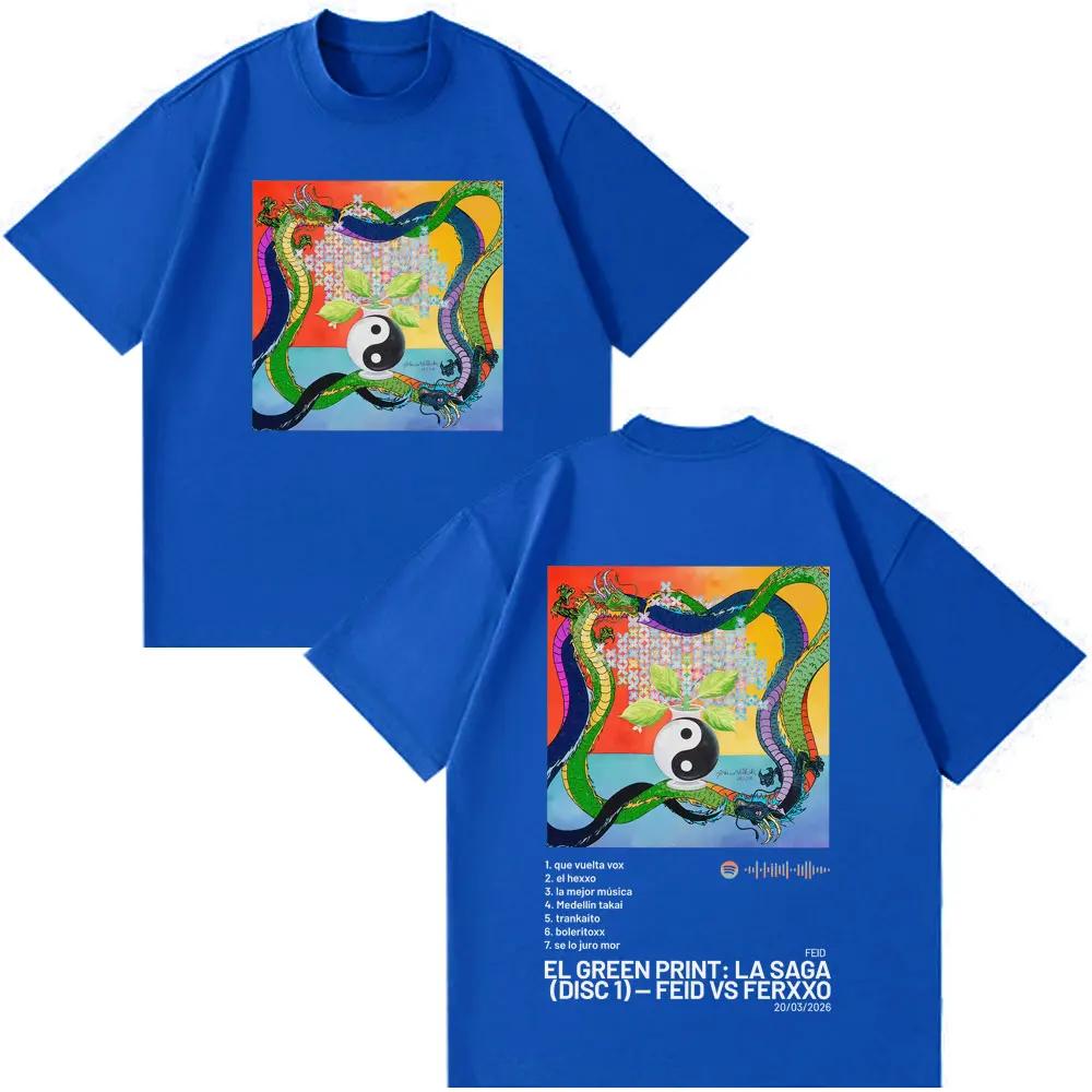 Rapper Feid Ferxxo Tour 2026 Album Print Tshirt Unisex Unisex Fashion Tshirts Summer Cotton Casual Loose High Quality Tshirts Tops