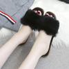 2024 Летние тапочки из искусственного меха, женские домашние шлепанцы с мехом, женские плюшевые шлепанцы, плоские сандалии, домашние повседневные пушистые женские тапочки