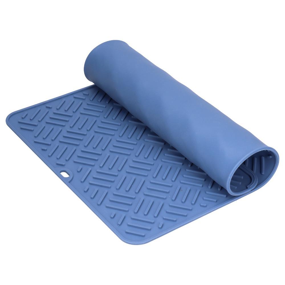Multiple Optional Color Water Drying Pad Silicone Sink Anti-slip Cushion Tableware Mat Bathroom