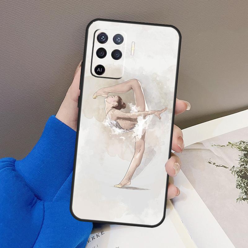 Масляная живопись Гимнастика Для OPPO Find X3 X5 Pro A9 A5 A31 2020 A15 A16 A52 A72 A1K A83 A91 A54 A74 A94 A53S Чехол