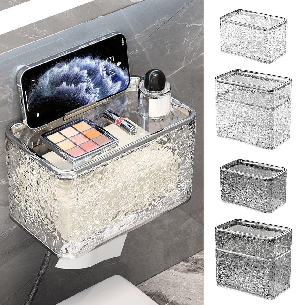 Wall Mounted Toilet Tissue Box Punch Free Toilet Paper Storage Tool Gifts Drawer Paper Box
