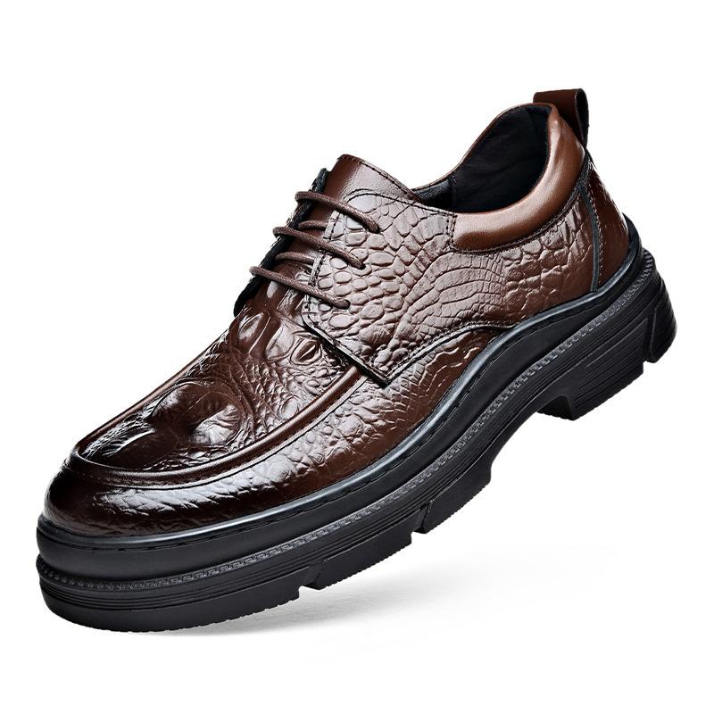 Кожаные туфли мужские с рисунком крокодила осенние дышащие новые деловые повседневные формальные мужские туфли модные первый слой коровьей кожи