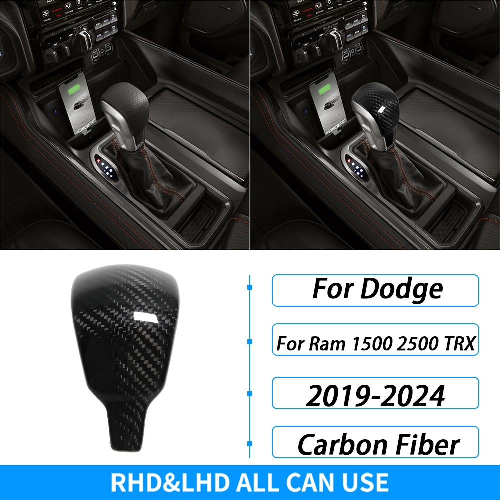 For Dodge Ram 1500 TRX 2019-2024 Real Dry Carbon Fiber Center Console Storage Box Panel Cover Trim Car Modification Accessories