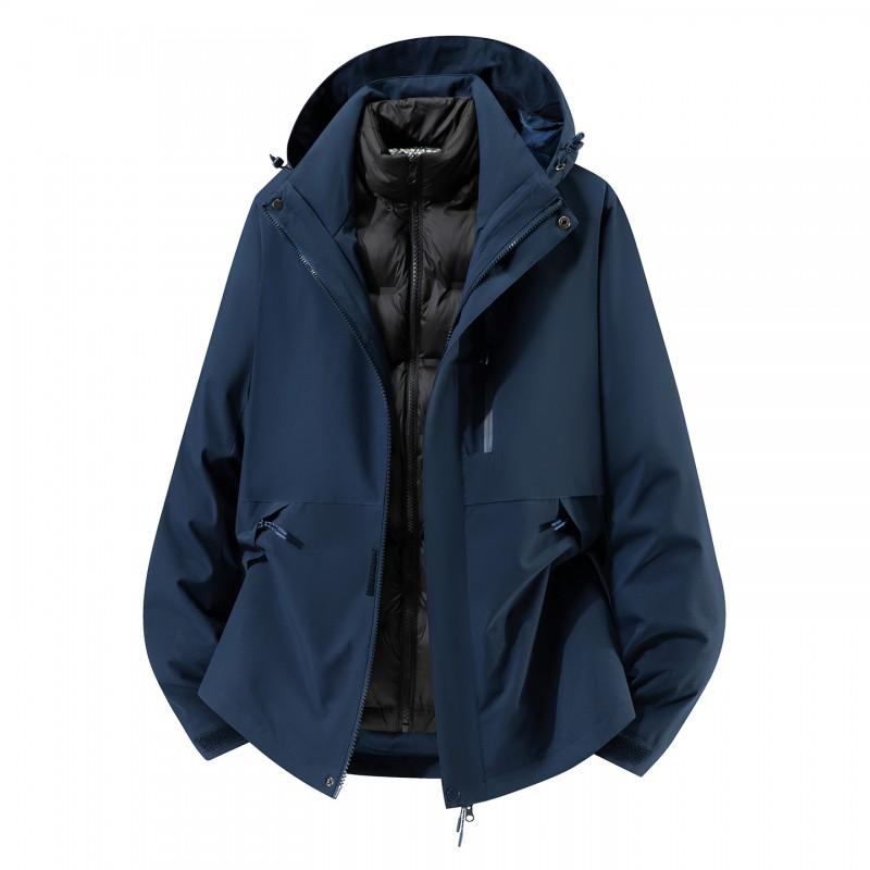 Mens Womens 3-in-1 Waterproof Windproof Hiking Jacket With Fleece Liner Outdoor Trekking Camping Fall Winter