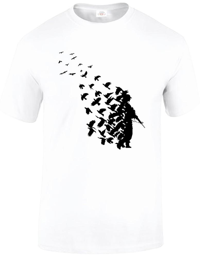 Banksy soldier peace pigeons hipster tshirt mens urban art fashion top tee