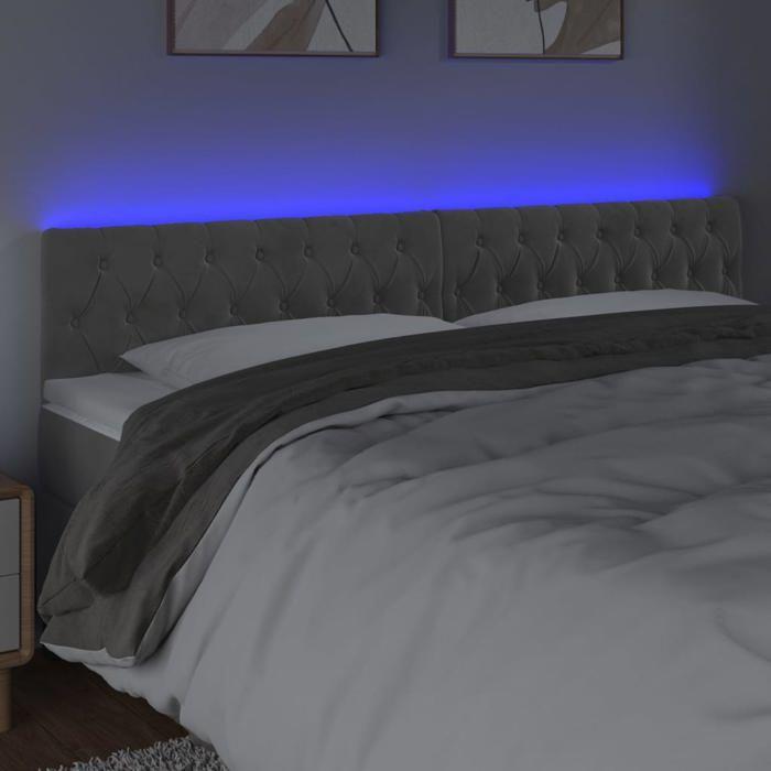 VidaXL LED Headboard Bedroom Furniture Double Bed Accessory Head of Bed Frame Interior Light Grey 3122008