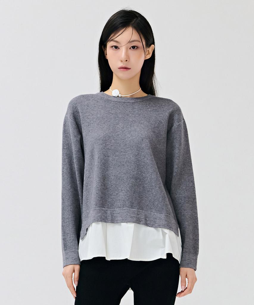CHASECULT Women'S Layered Sweater - Grey
