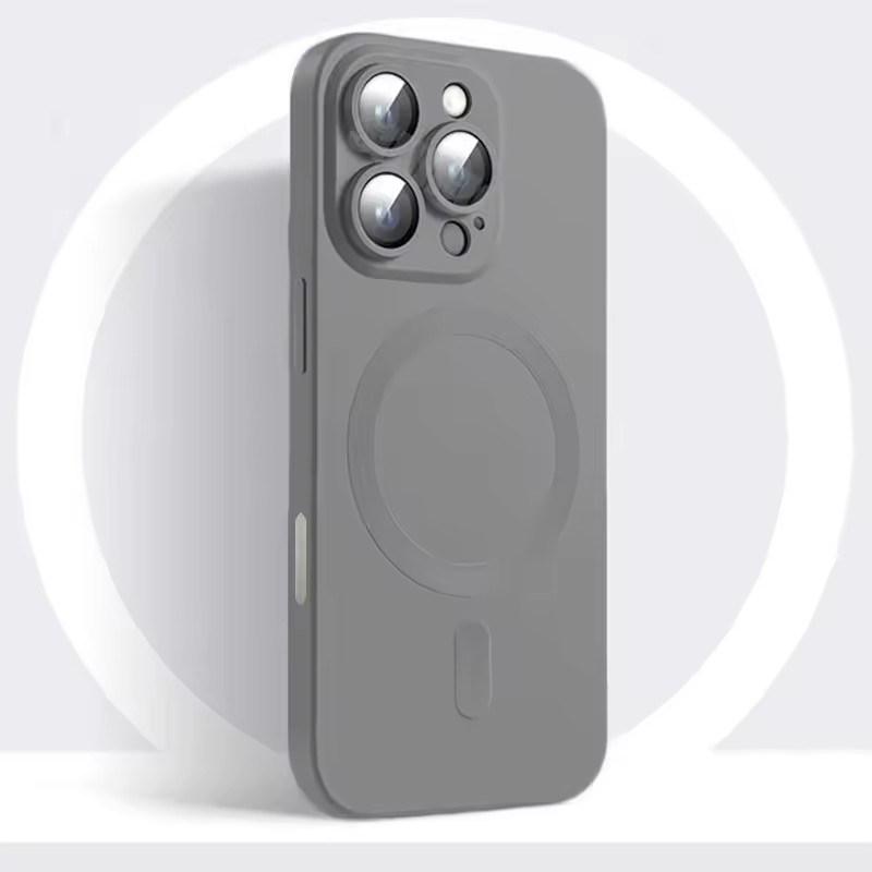Luxury Magsafe Magnetic Case for iPhone 16 15 14 13 12 11 Pro Max Plus Soft Silicone Matte Antiskid Lens Protect Cover
