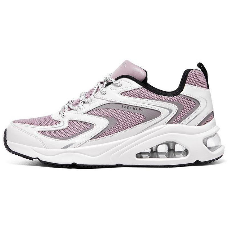 Skechers Uno Street Женские Сетчатые Синтетическая Кожа Комфорт Универсальные Средние По высоте Повседневные Ботинки Розовый Белый 177424-WLV