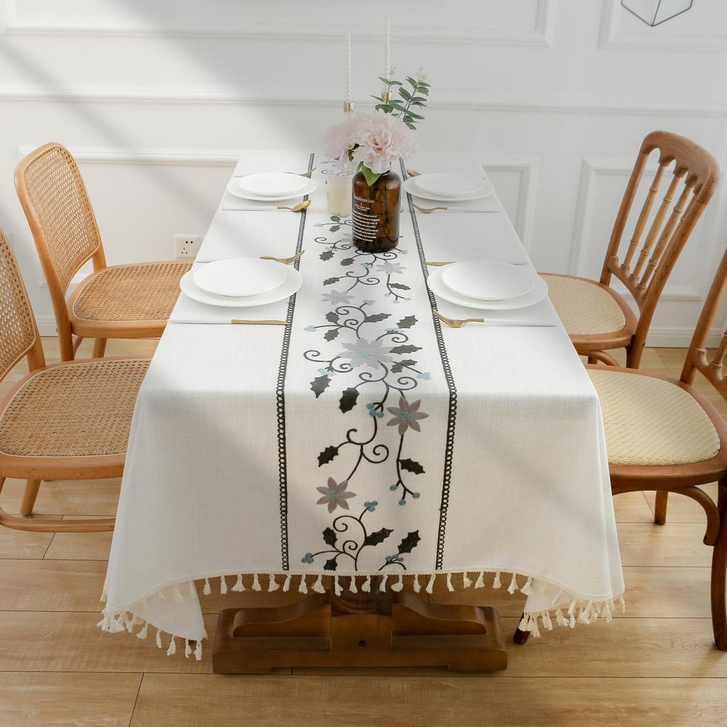 Однотонная мозаика Чисто синий Скатерть для обеденного стола Скатерть Покрытие Ткань Декоративная Тонкая Уличная Вечеринка Настольная Дорожка