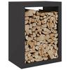 VidaXL Portant de bois de chauffage noir 60x40x80 cm acier, magasin de bûches, porte-bûches de cheminée, support de bûches, 850996