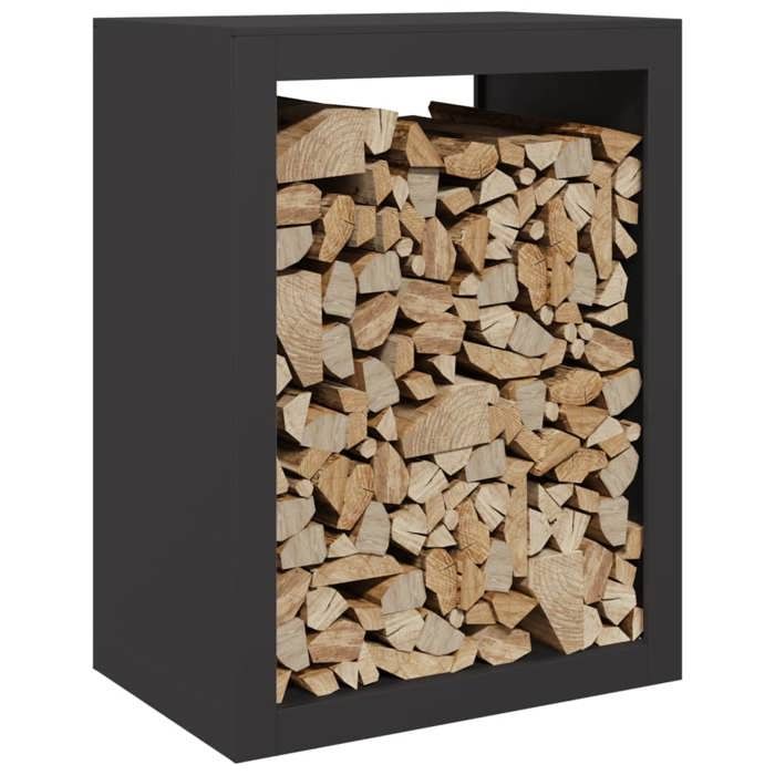 VidaXL Portant de bois de chauffage noir 60x40x80 cm acier, magasin de bûches, porte-bûches de cheminée, support de bûches, 850996
