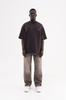 Men's Oversized T-shirt with Double-Sided Ethnic Embroidery by Machinist – Dark Brown S