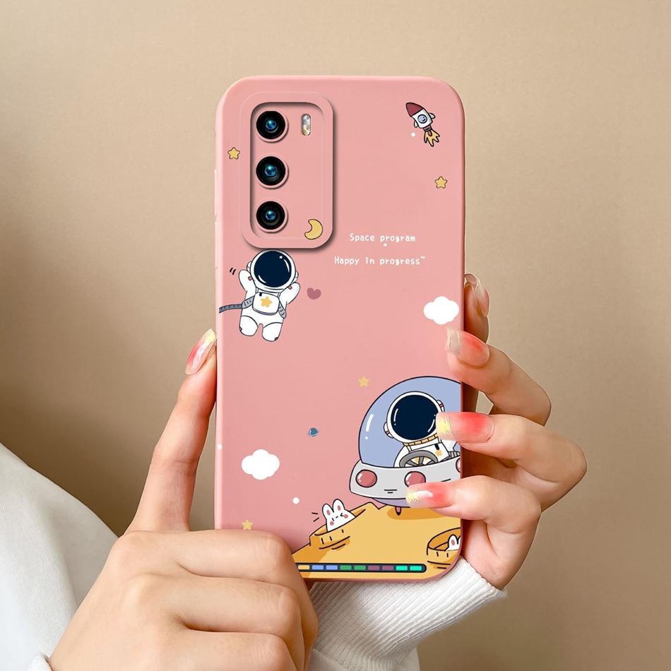 Чехол для Huawei P40 Pro Цветок Пилот Задняя крышка Мягкий Жидкий Силикон Защита Камеры Чехол для Телефона Для Huawei P 40 P40Pro Coque