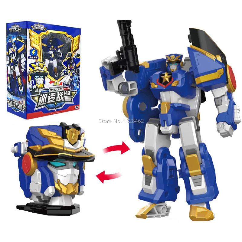 Мини Форс Самый Сильный Полицейский Трансформирующийся Робот Игрушка Фигурки МиниФорс Икс Трансформирующийся Робот Патрульный Полицейский игрушка для Подарка Ребенку