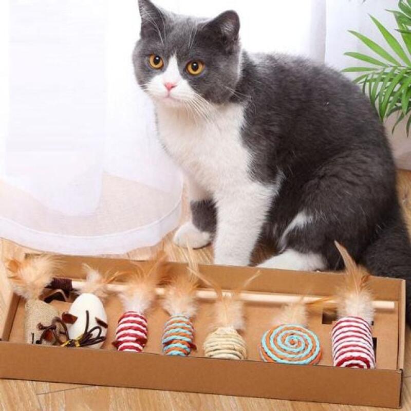 Набор из 7 рыболовных игрушек-погрызушек для котят