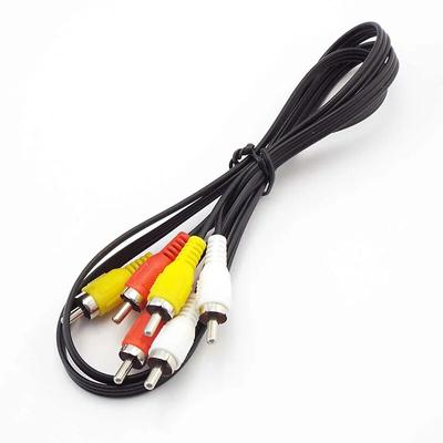 1 м 1,5 м 3 м 3-полосный Rca штекер 3 Rca штекер M-M соединительный адаптер провод композитный аудио-видео кабель вилка