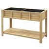 Raised Planter with Removable Divider, Shelf, Irrigation Inserts, Drainage Felt 115L x 46W x 75H cm