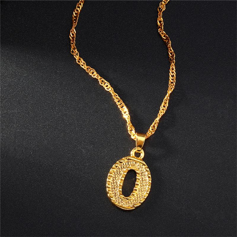 26 Букв Позолоченная Подвеска Ожерелье Аксессуары Ожерелье с Инициалом для Женщин Изящная Золотая Подвеска с Буквами от A до Z