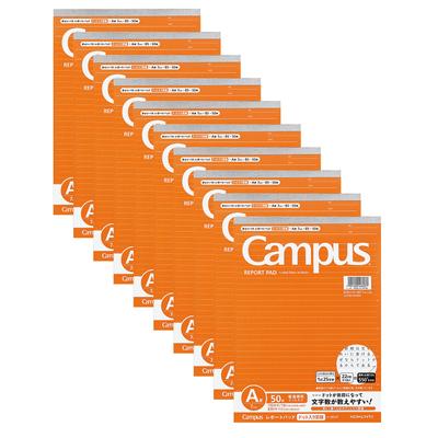 Бумага для отчетов KOKUYO Campus, пунктирная, в линейку, B5, 50 листов, 10 книг, набор, А-линовка, Re-50ATX10