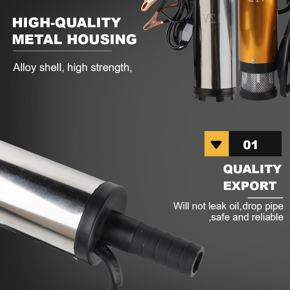 Автомобильный электрический насос постоянного тока для заправки, перекачка топлива 12 В/24 В для перекачки дизельного топлива, воды, погружной, 12 л/мин, мини-корпус из алюминиевого сплава