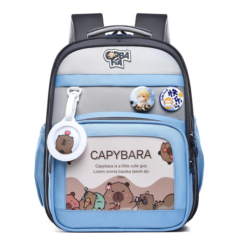 Cute Capybara Cartoon Pattern Children Large Capacity Backpack For Use School