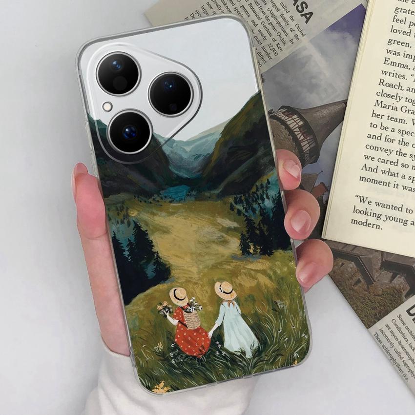 For Huawei Honor Magic5 400 Pura 80 Pro Ultra Phone Cover Beautiful Girls Patterns Transparent Slim Silicone Anti Fall Housing For Huawei Bumper Shell