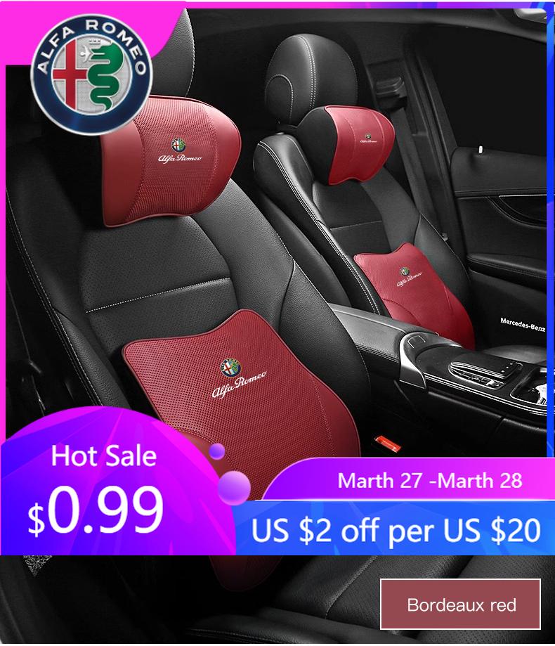 For Alfa Romeo Car Neck Pillow Seat Headrest Support Waist Pillow Accessories For Alfa Romeo Giulietta GT 159 147 156 Mito Brera