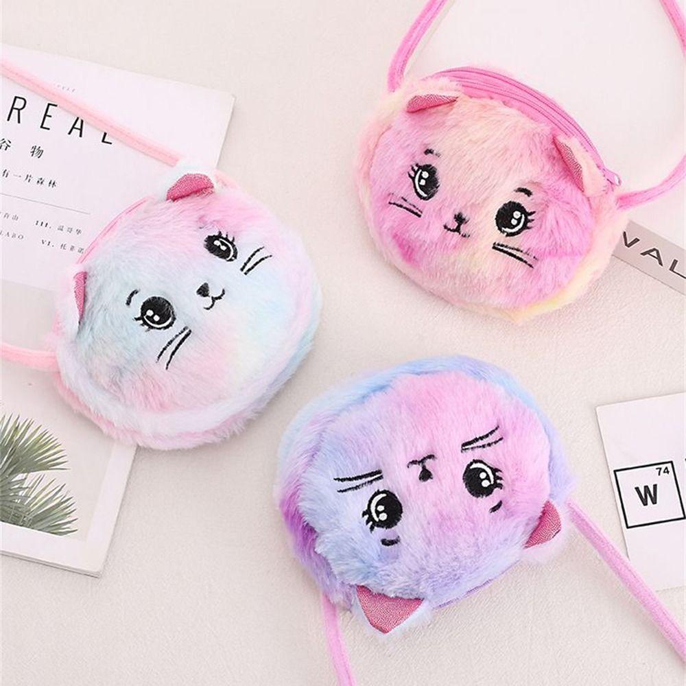 Мягкая сумка-мессенджер Радужные детские карманы Милые детские сумки с изображением кота