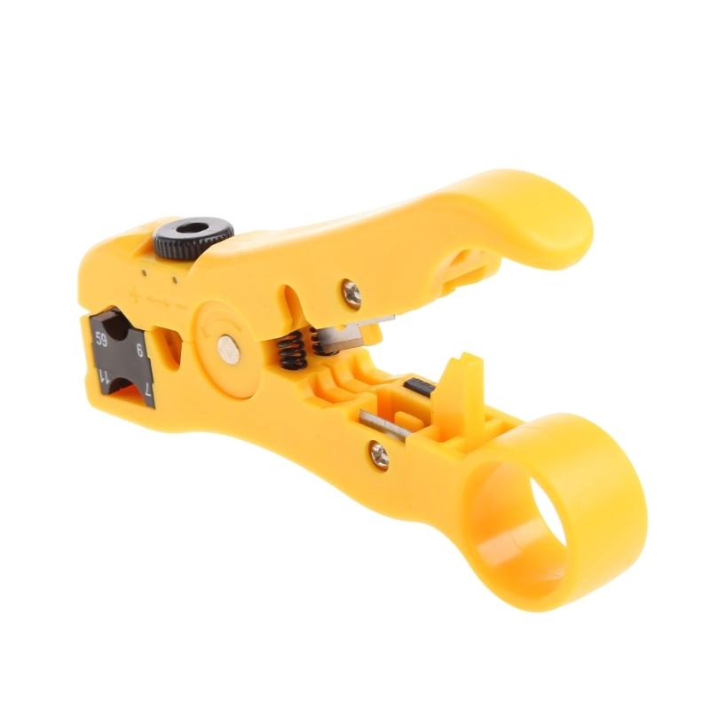 All-In-One Stripping Tool Cable Wire Stripper Compression Tool Coaxial Cable Stripper Round Cable Cutter Flat Cable