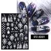Nail Art Decals Decoration Self Adhesive Nail Art Stickers Manicure Design White Snow Sticker for Nail Design Merry Christmas