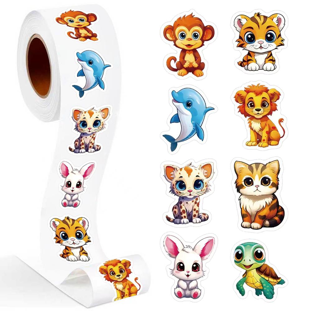 100-500pcs Cartoon Animals Stickers Scrapbook Birthday Wedding Party Gift Wrapping Label Stationery Stickers