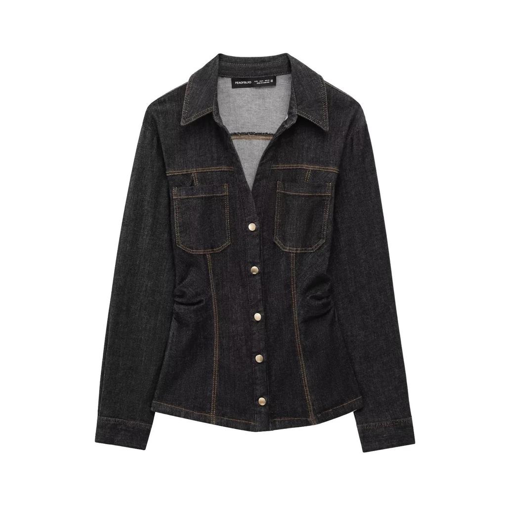 Весна 2025 Европейский и Американский Стиль Женский Приталенный Комплект Рубашка с Длинным Рукавом и Брюки