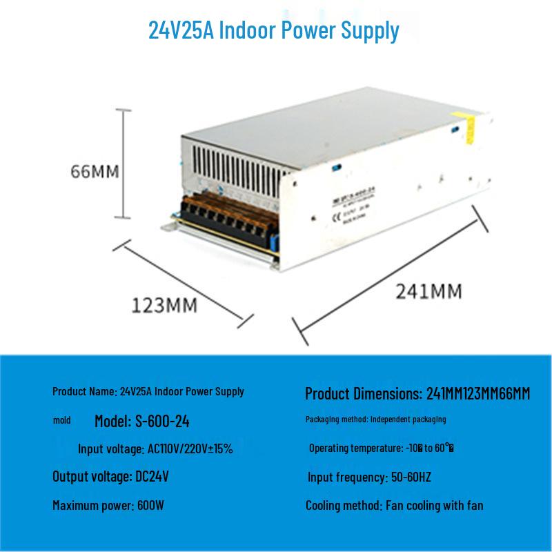 220V to 24V/12V/5V DC LED Power Supply Transformer for LED Strips, 2A/5A/10A/15A/20A