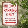 Charming Aluminum Sign for Mini Cooper, Vintage Decor. Metal Plaque, Endures Weather. Fits Home, Bar, Cafe, Indoors/Outdoors.