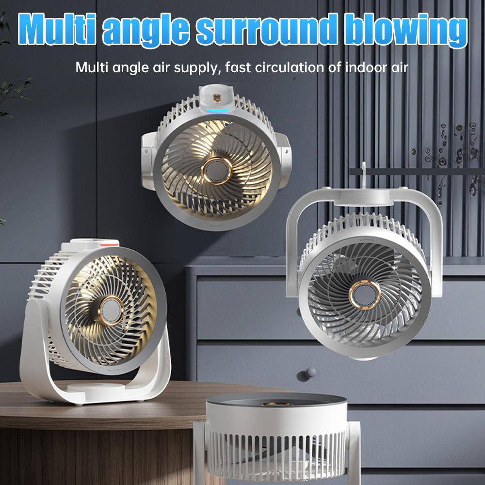 Воздушный циркуляционный вентилятор, 4-ступенчатый регулируемый вентилятор с низким уровнем шума и ночной подсветкой, с зарядкой от USB, мощный воздушный охладитель