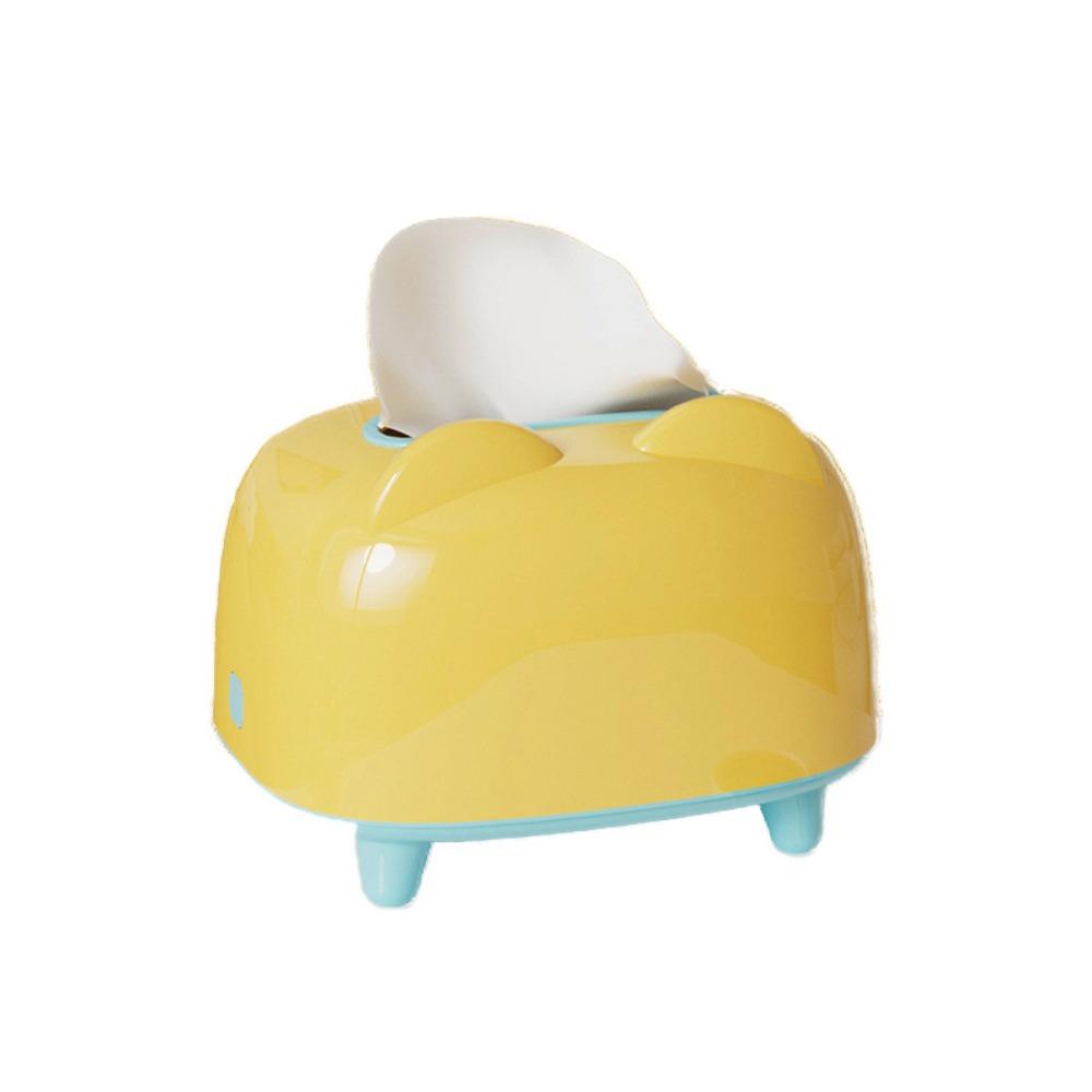 Cute Dopamine Desktop Tissue Box Plastic Multi-functional Tissue Storage Box Decorative Stable Phone Stand Holder Office