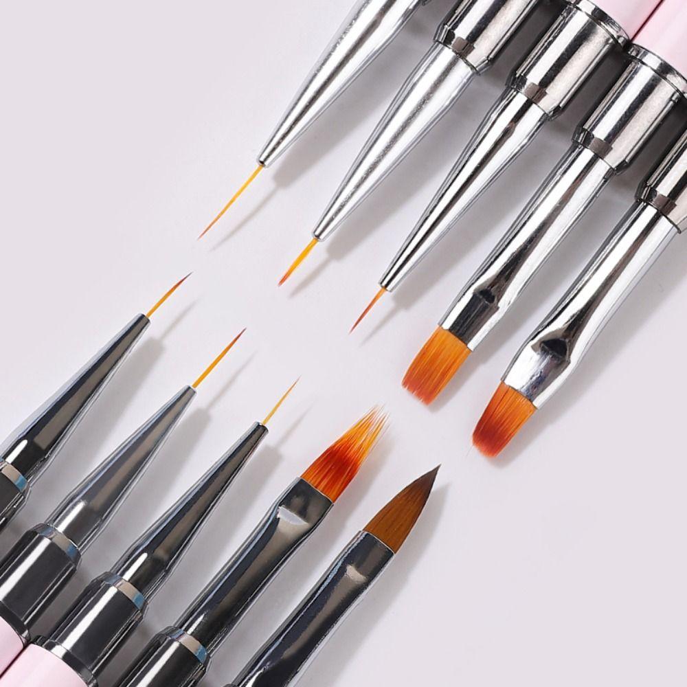 Acrylic Gel Nail Polish Thin Liner Flower Painting Drawing Manicure Tools Nail Art Brush Dual-ended