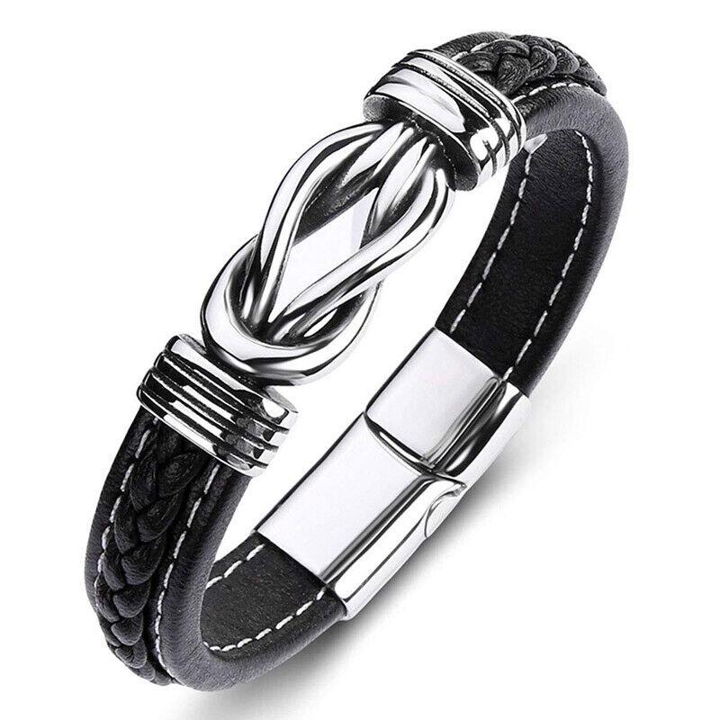 Mother And Son Forever Linked Together Men's Braided Leather L