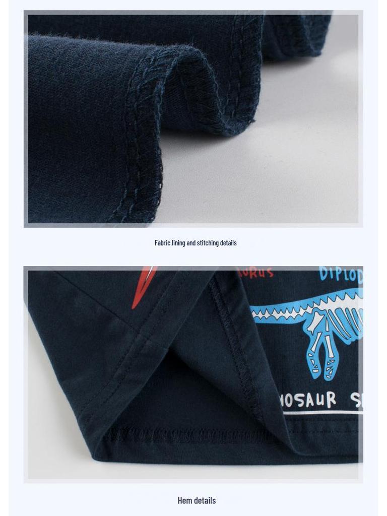 Летняя мультяшная футболка с динозаврами для мальчиков 2025 - Корейская детская одежда