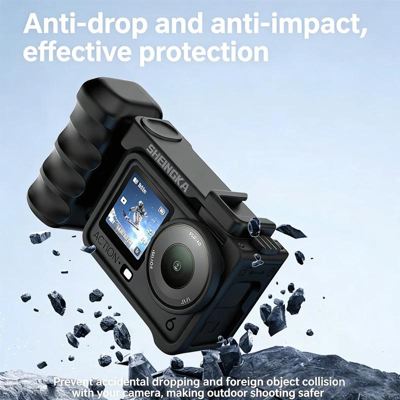 Комплект для съемки на улице для DJI Osmo Action 6 Ручной держатель Быстросъемная клетка-кролик с кнопкой затвора Защитная рама Аксессуар