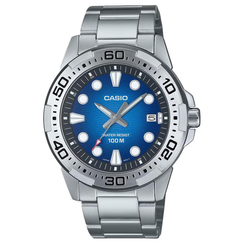 CASIO G-SHOCK series 100 meters waterproof Quartz Steel Strap men's watch blue dial MTD-140D-2AV