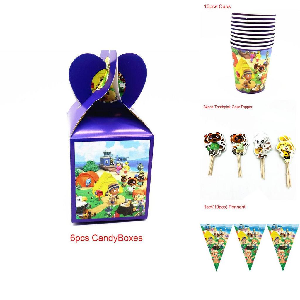 Очаровательные товары для вечеринки Animal Crossing для детей. Улучшите атмосферу дня рождения тарелками и скатертью.