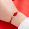 Браслет-шнурок с узлом Жуи и медной монетой, плетеный, женский, красный шнурок, браслет на год Крысы