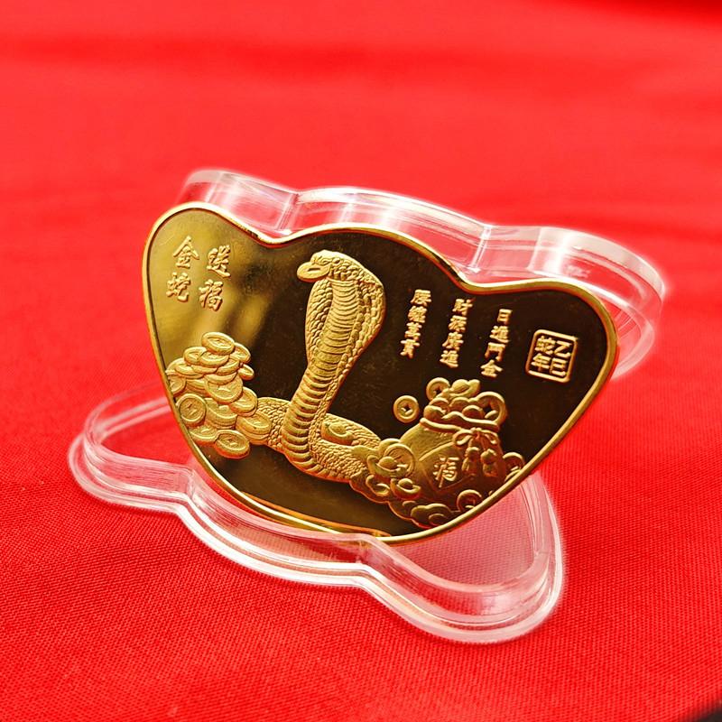 2025 Китайская культура Год Змеи Монеты Коллекционные предметы Вызов Китайский талисман Змея Памятная монета Год Монеты
