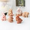 Cute Vertical Ear Rabbit Silicone Candle Mold Easter Bunny Soap Resin Mould for Animal Lover Desktop Ornament Aroma Craft Making