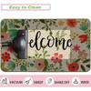 Большой коврик с цветочным узором, богемный коврик с цветами и листьями, добро пожаловать, уличный коврик, нескользящая резиновая подложка, вход, сезонное украшение для передней части кухни в помещении