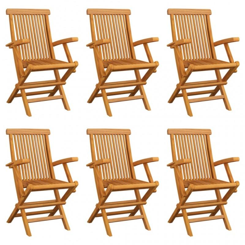 Day and Night - Day and Night Folding Garden Chairs 6 Units Solid Teak Wood