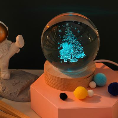 3D Хрустальный шар Ночник Креативные настольные украшения Рождественский подарок
